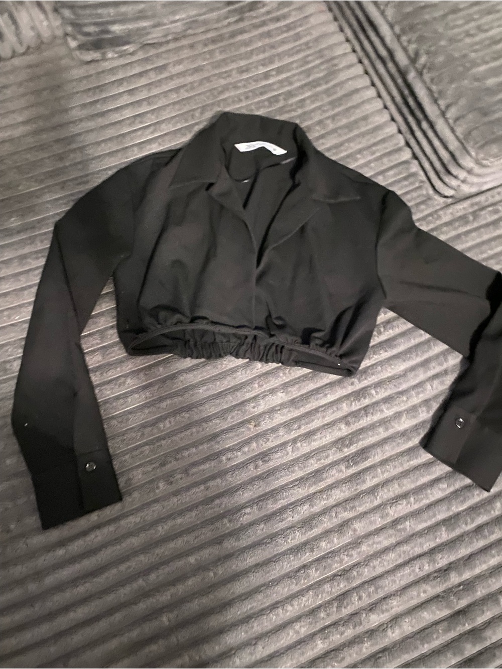 Zara Black Cropped Blouse